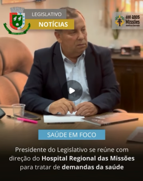 Imagem Destaque Presidente do Legislativo se reúne com direção do Hospital Regional das Missões para tratar de demandas da saúde