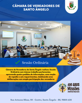 Imagem Destaque Sessão ordinária destaca ações voltadas à fiscalização e cidadania